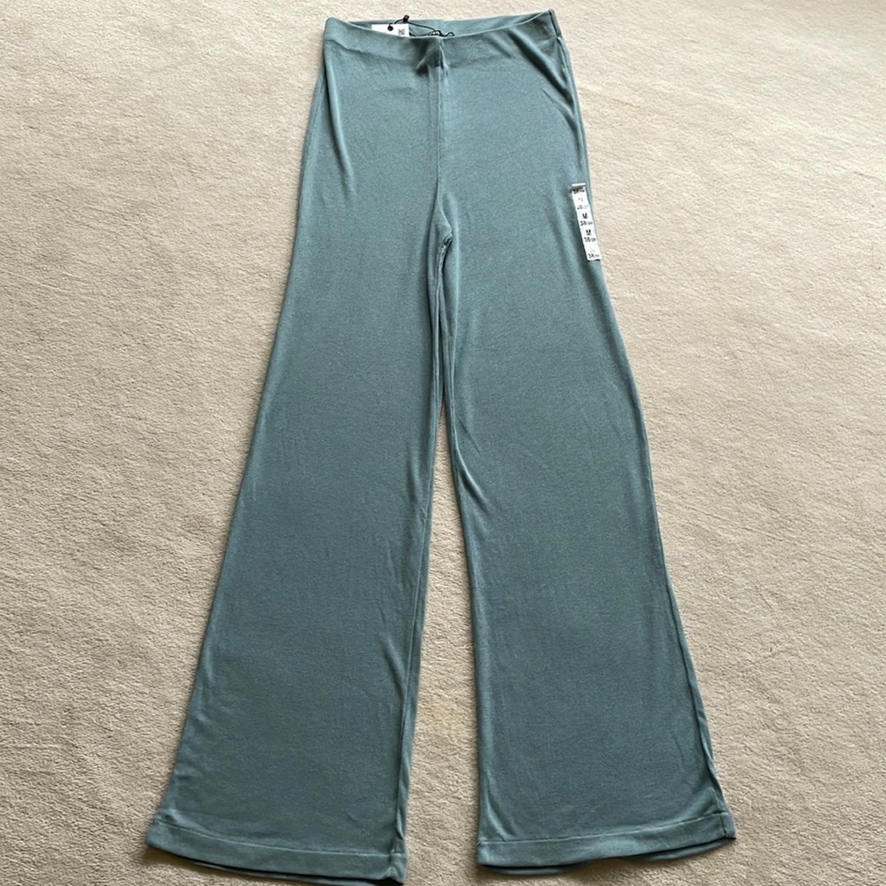 Zara blue flowy knit pant size m